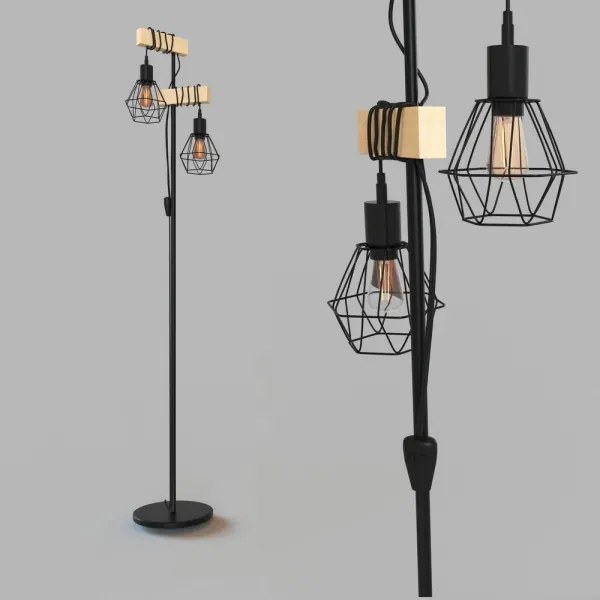 Eglo 44081 - Lampă de podea TOWNSHEND 2xE27/60W/230V