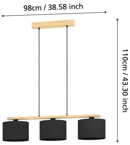 Lustră pe cablu CASTRALVO 3xE27/40W/230V Eglo 900313