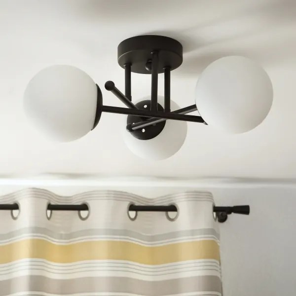 Brilagi - Lustru aplicat de tavan MALIVA 3xE14/15W/230V negru/alb