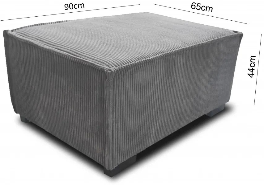Canapea extensibila cu trei locuri si taburet SMART SET, gri inchis