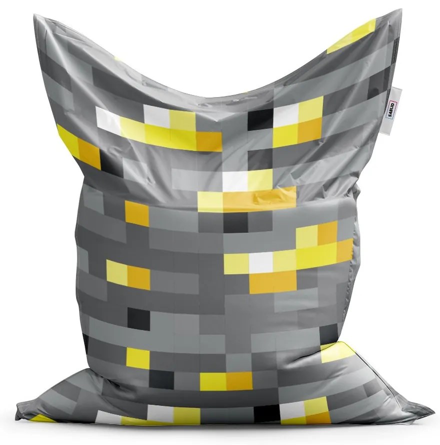 Sac de șezut Classic Blocks 2 - pentru copii, gri / galben