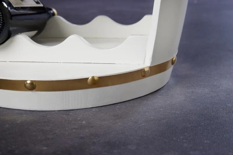 Butoi suport pentru sticle de vin Bodega 60cm alb