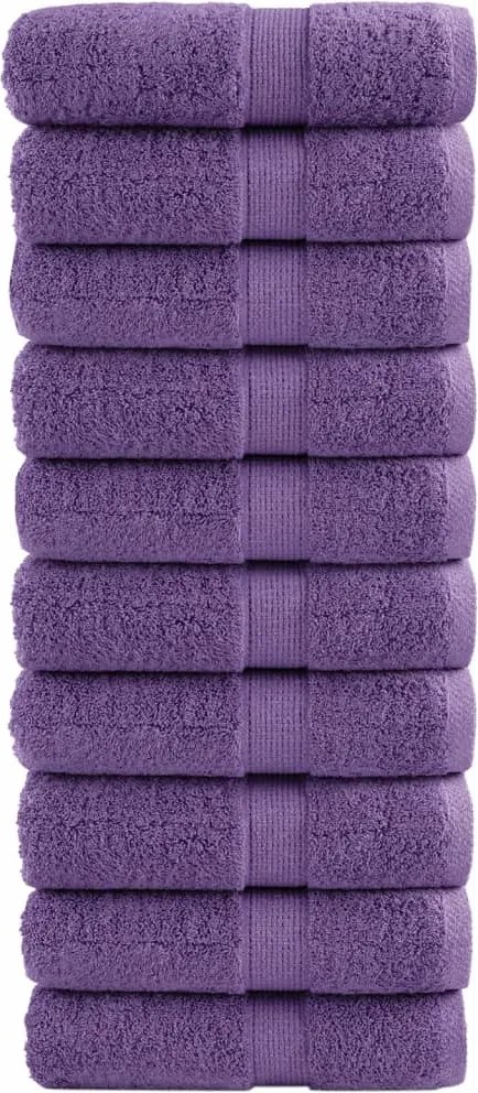 vidaXL Prosoape oaspeți premium SOLUND 10 buc violet 30x50 cm 600 gsm