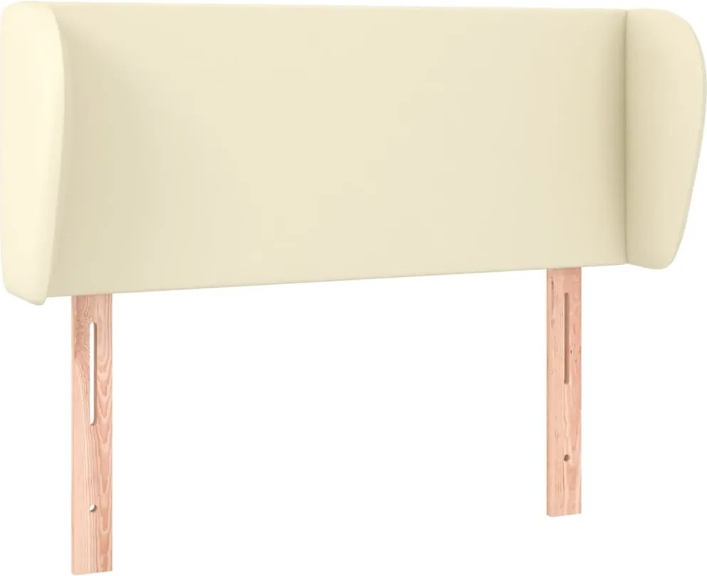 vidaXL Tăblie de pat cu aripioare crem 83x23x78/88 cm piele ecologică