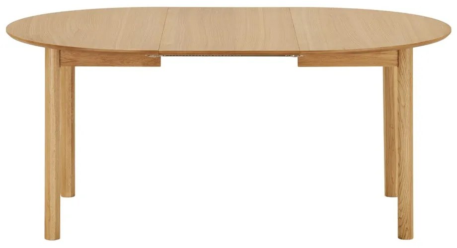 Masă de dining rotundă extensibilă cu aspect de lemn de stejar cu blat suplimentar ø 120 cm Bundaberg – House Nordic