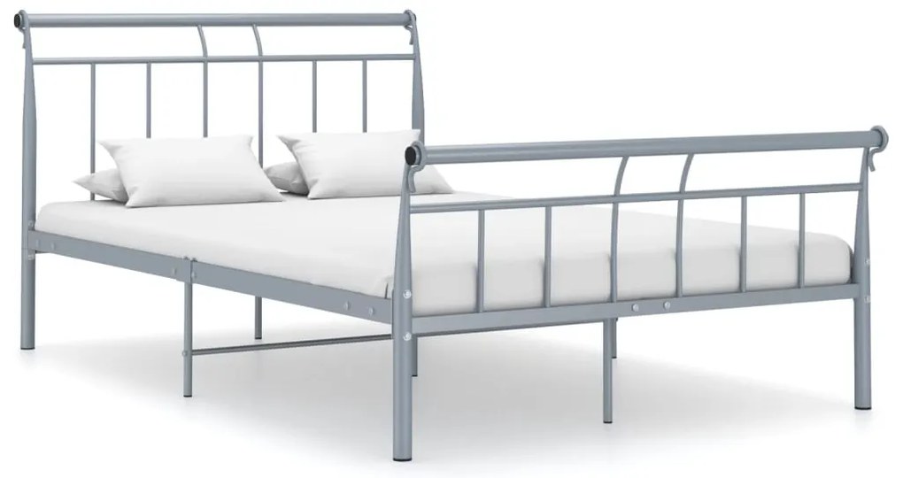 vidaXL Cadru de pat, gri, 120x200 cm, metal