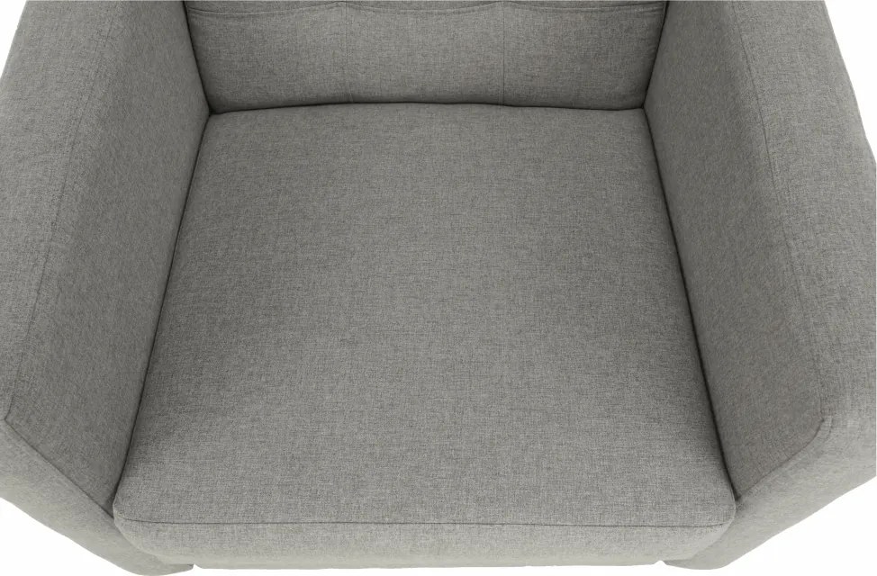 Fotoliu complet tapiţat, material textil gri, AMEDIA