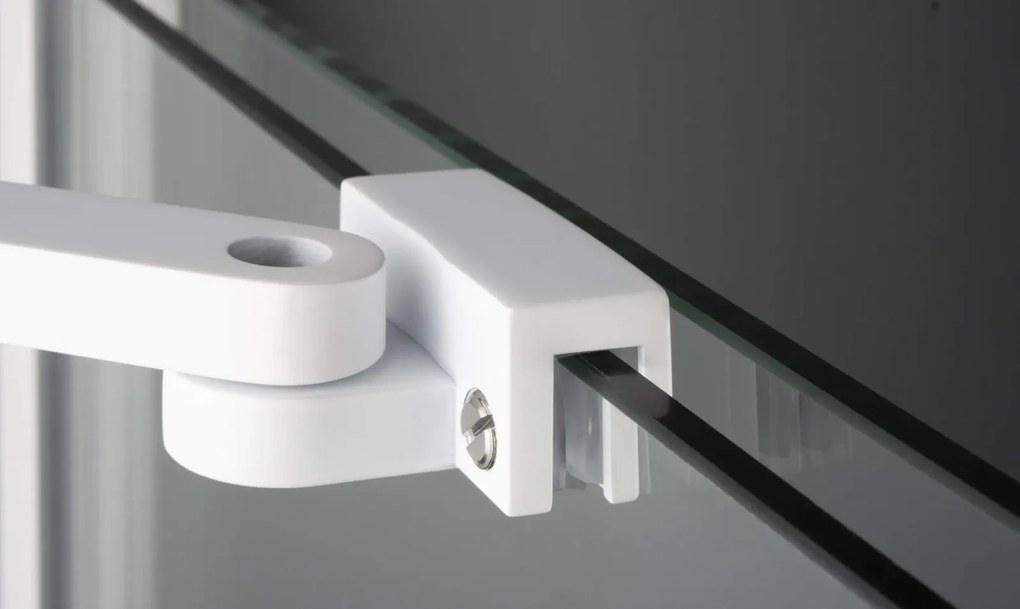 Perete de dus alb, paravan cu usa culisanta, 140x195 cm Deante Prizma 1400x1950 mm, Alb