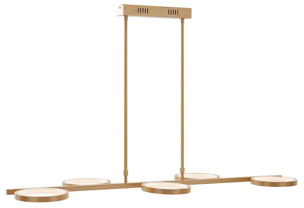 Lampă modernă cu pandantiv incluzând LED cu dimmer pe 3 trepte auriu cu 5 lumini - Vivé