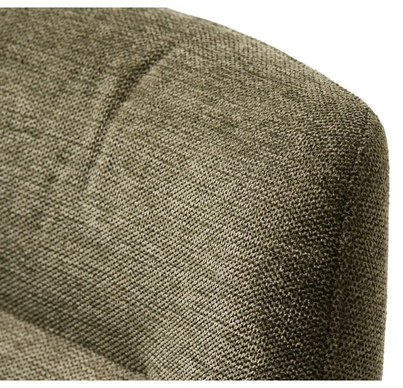 Scaun de sufragerie verde cu cotiere tapițat Roxana – Unique Furniture