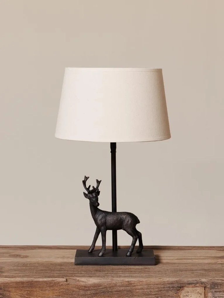 Lampa de masa, cu abajur din in, Deer