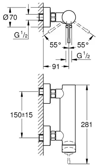Baterie dus Grohe Essence monocomanda antracit periat Hard Graphite
