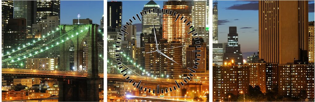 Tablou - Pod cu New York (cu ceas) (90x30 cm)