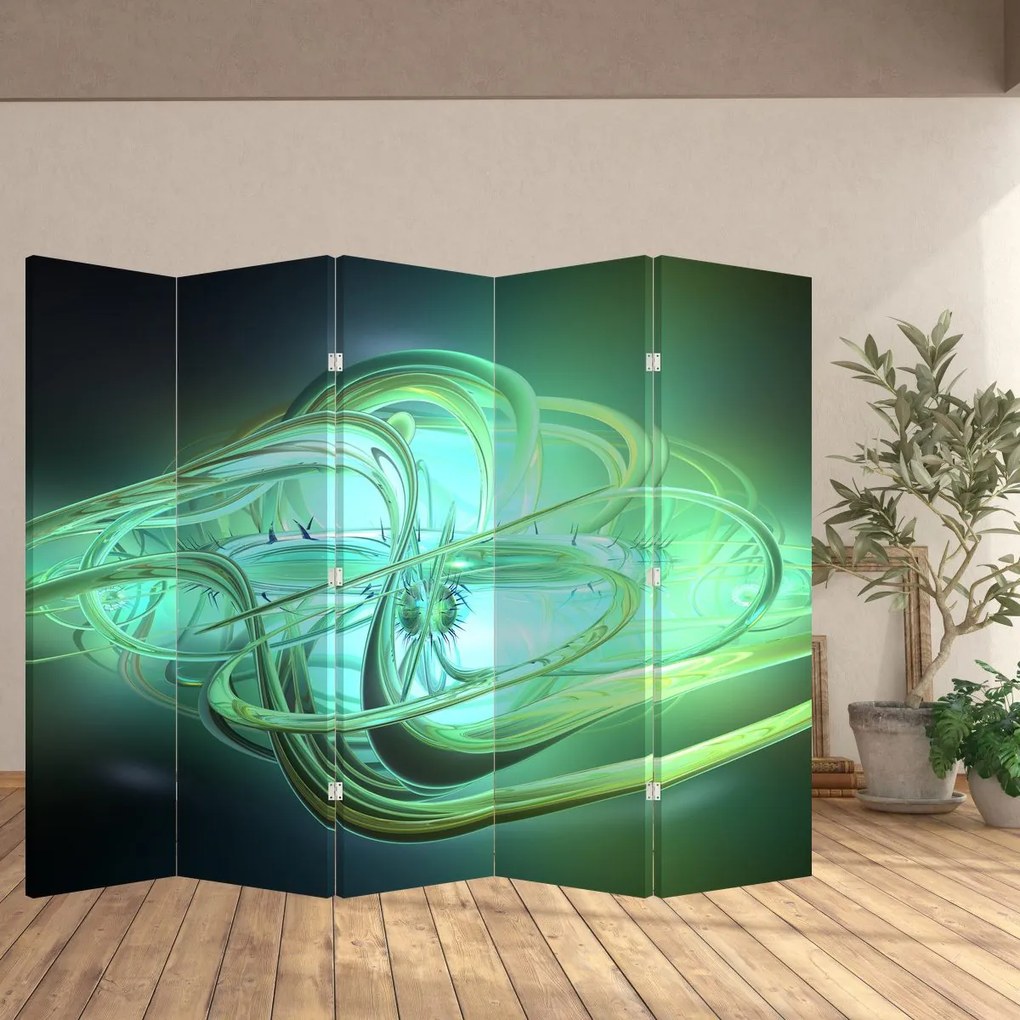 Paravan - Abstracție verde (210x170 cm)