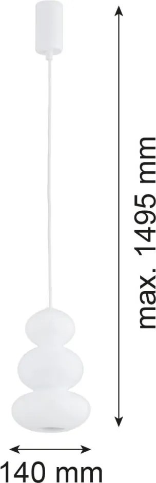 Lustra suspendata din Sticla, Alb, ORLANDO