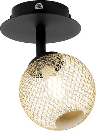Spotlight negru cu auriu reglabil - Athens Wire