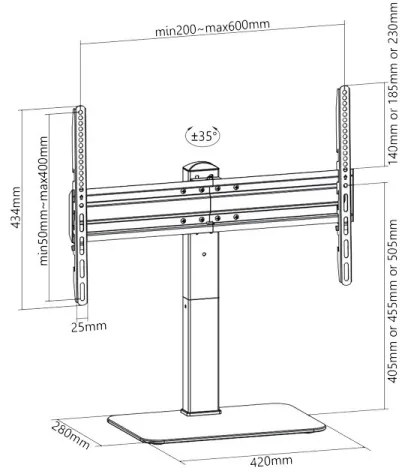MK FLORIA Superior SUPSTV020 - Suport TV pe podea 37-70" negru