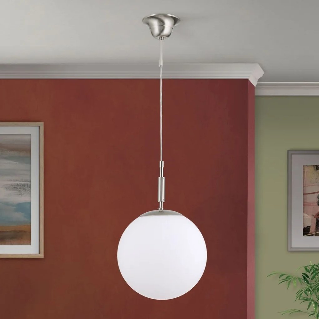 Lustra, Pendul realizat manual ARTDESIGN 25cm, crom satinat/ alb opac