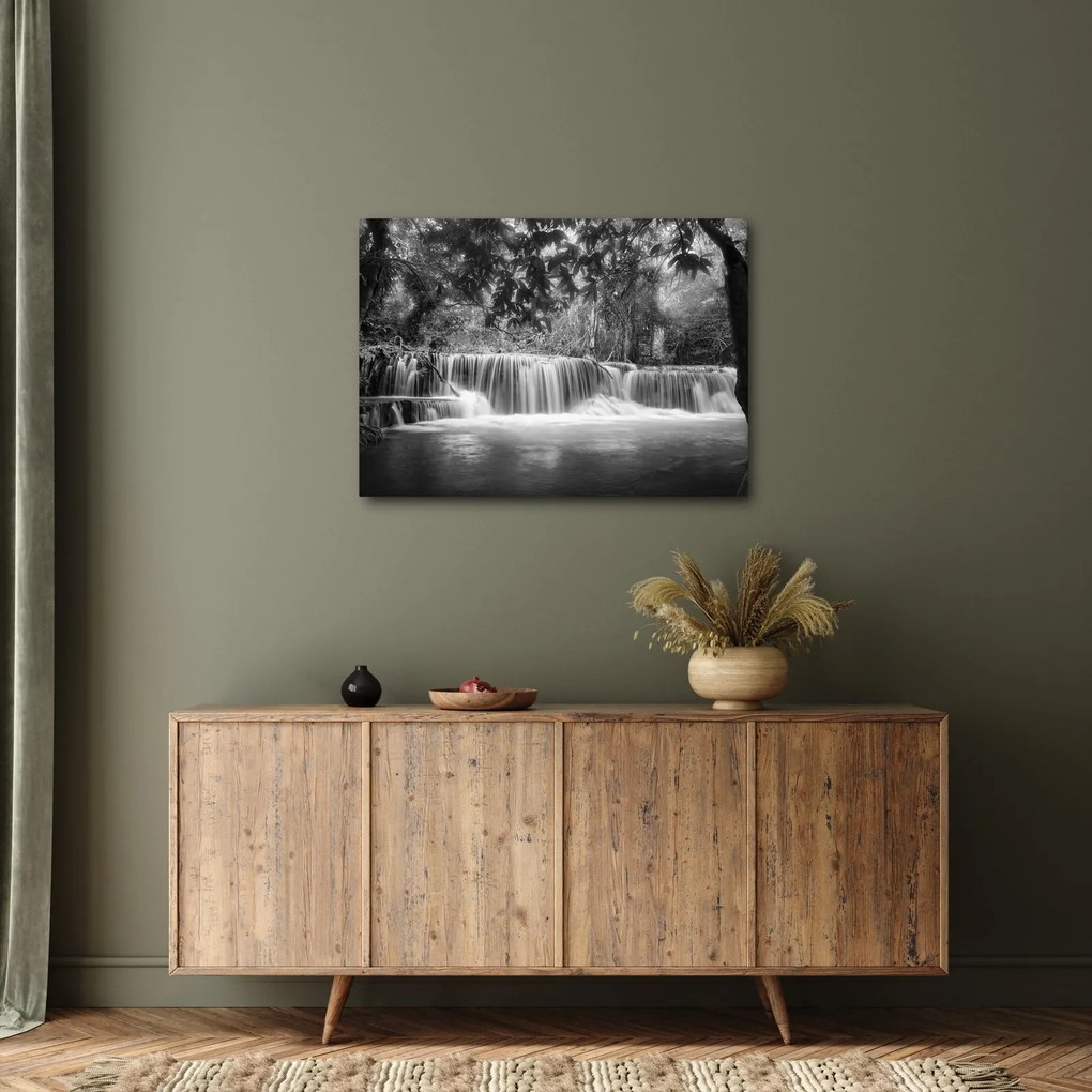 Tablou - Cascada alb-negru și alb (70x50 cm)
