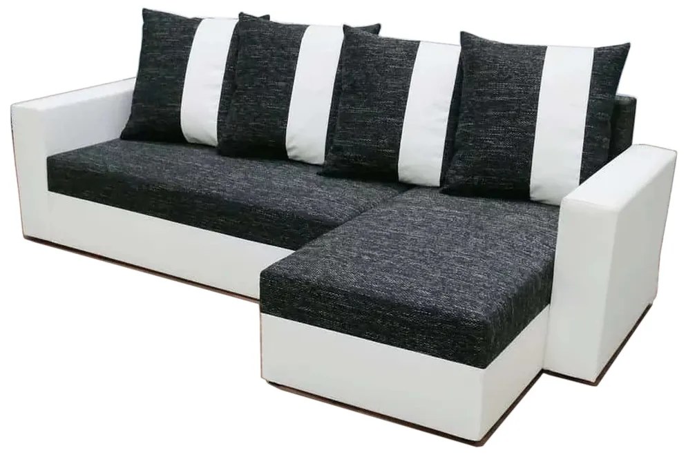Supermobel Colțar extensibil PRAGA,233x140, Kornet 10/Dolaro 511 alb
