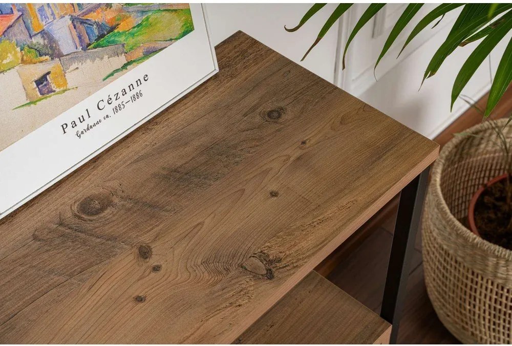 Masă consolă în culoare naturală cu aspect de lemn de pin 29,5x120 cm Solace – Kalune Design