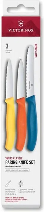 VICTORINOX Cuțite de bucătărie VICTORINOX SWISS CLASSIC cu mânere colorate, set 3 buc