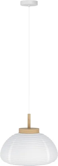 Eglo 44065 - Lustră suspendată cu cablu SUMMERHILL 1xE27/40W/230V Ø 55 cm alb/bej