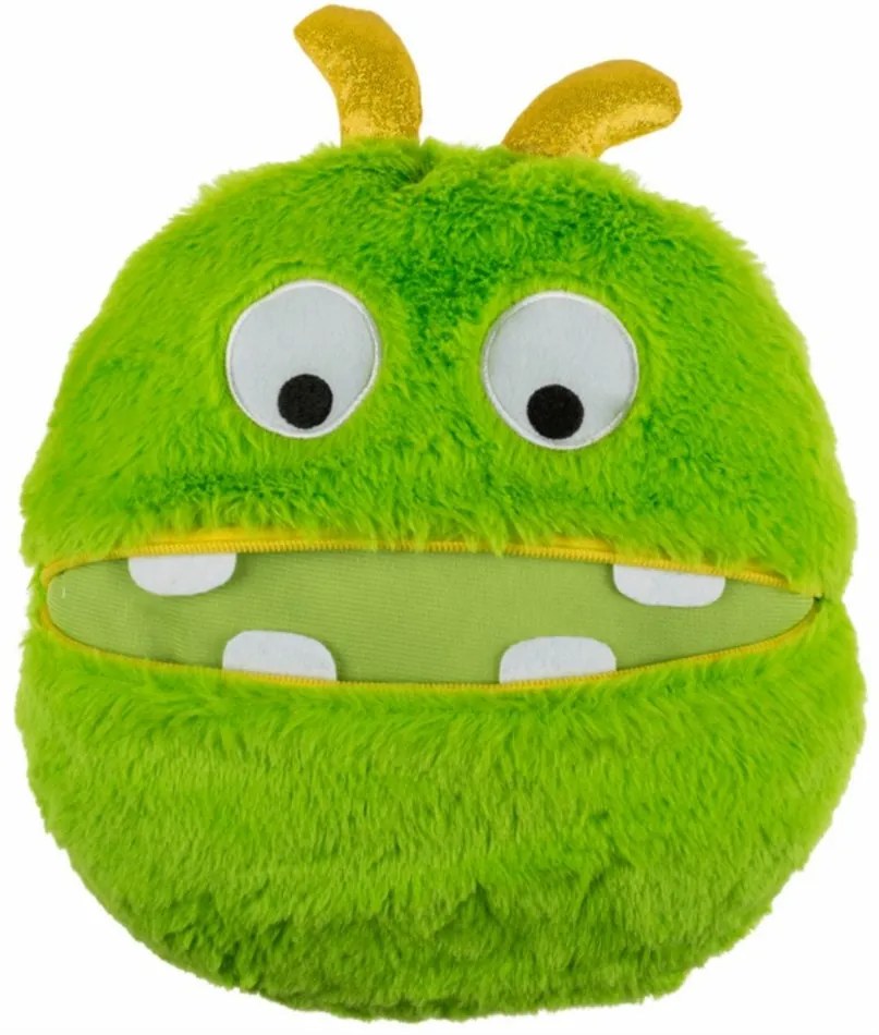 Pernă de pluș Zippy Friends, verde, 30 x 9 cm