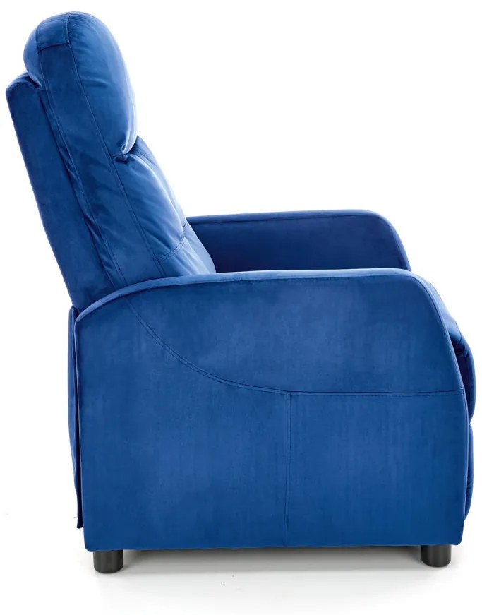 Fotoliu recliner Felipe 2 velvet bleumarin H103 cm