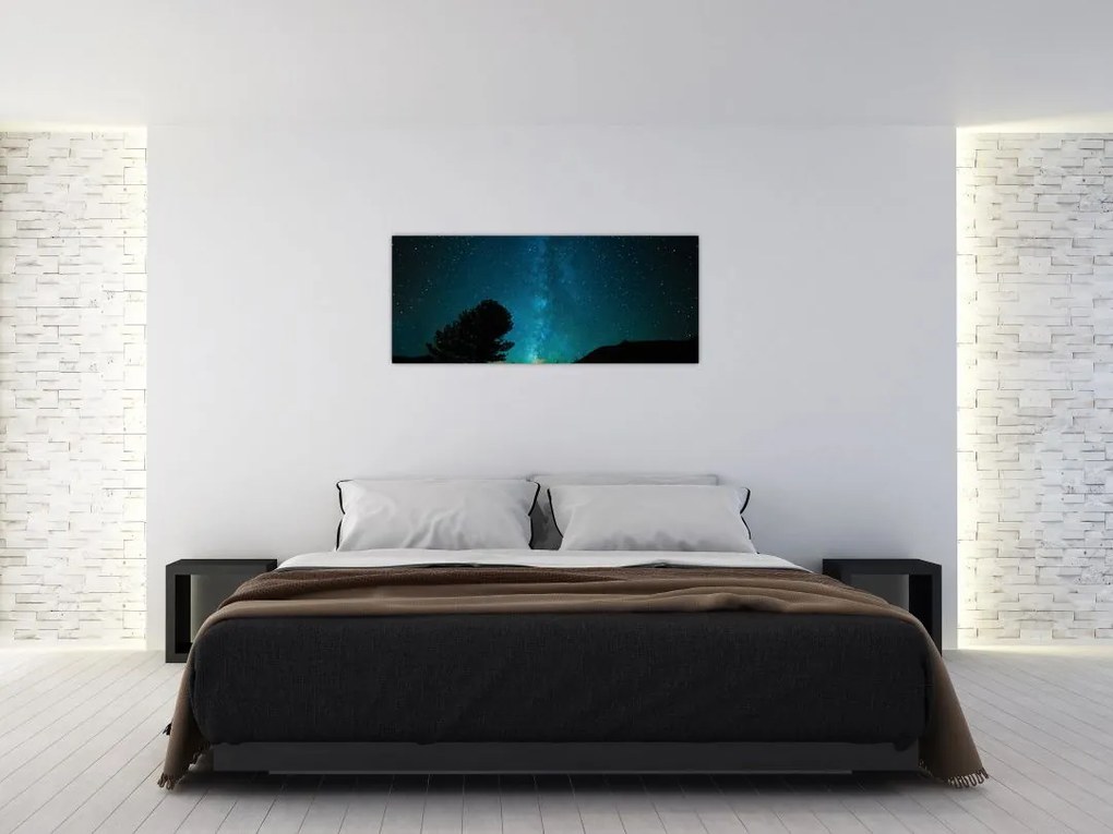 Tablou cu cerul nocturn și stele (120x50 cm)