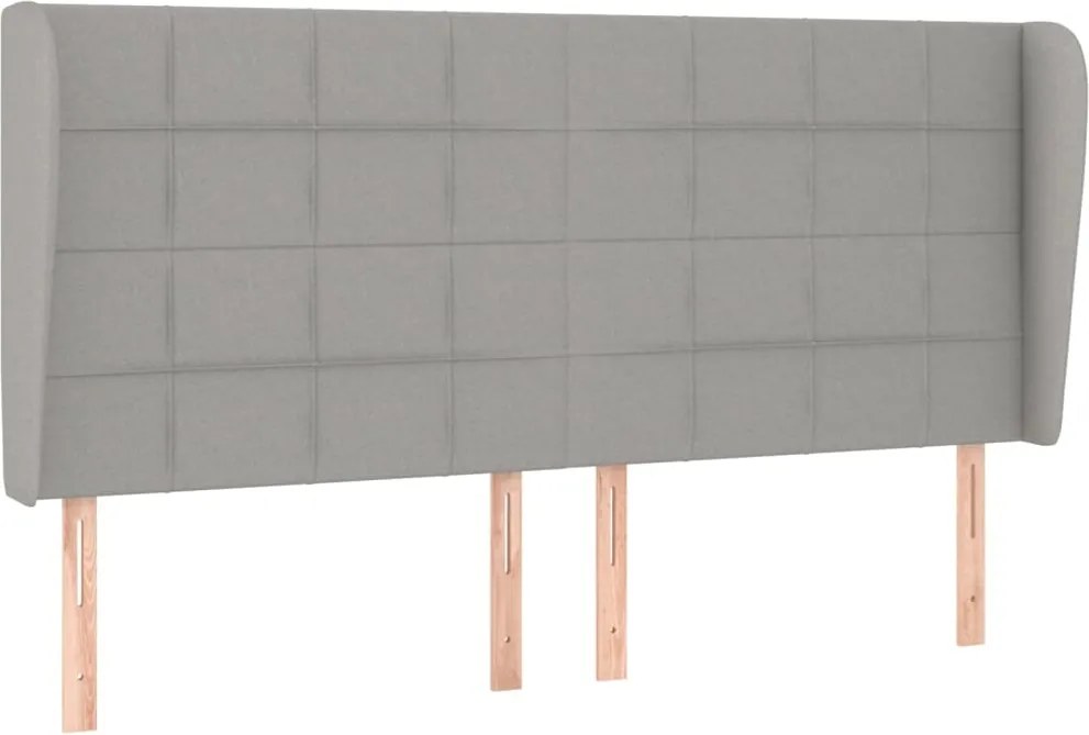vidaXL Tăblie de pat cu aripioare gri deschis 203x23x118/128 cm textil