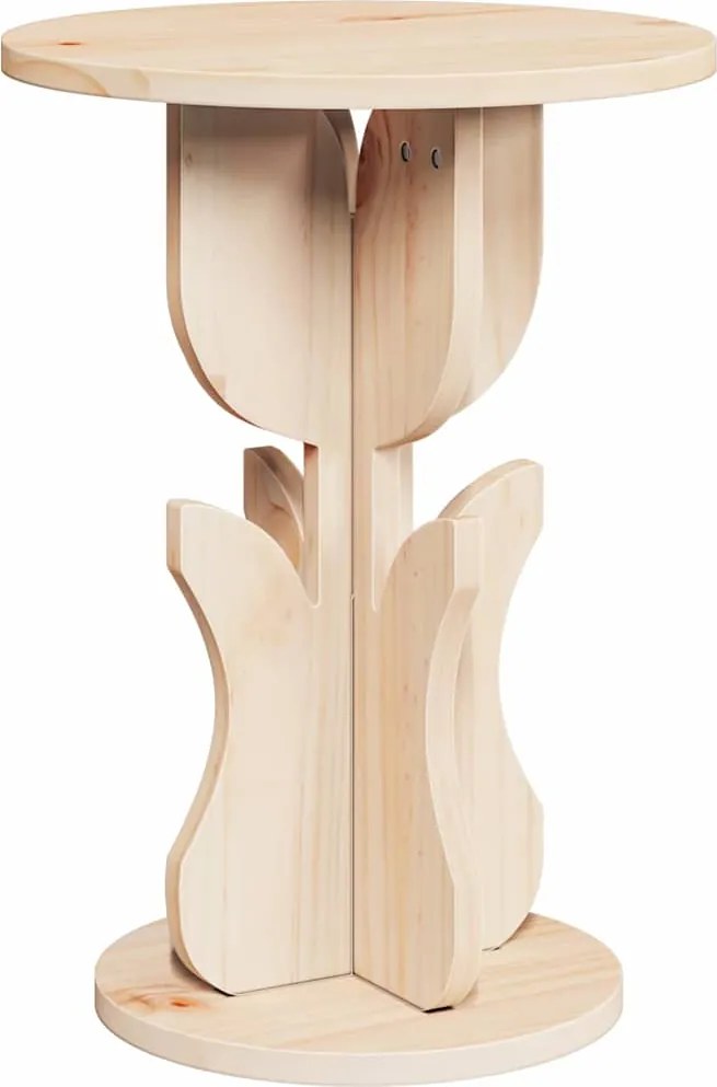 vidaXL Masă de cafea natural 39,5 x 39,5 x 53,5 cm Lemn masiv de pin