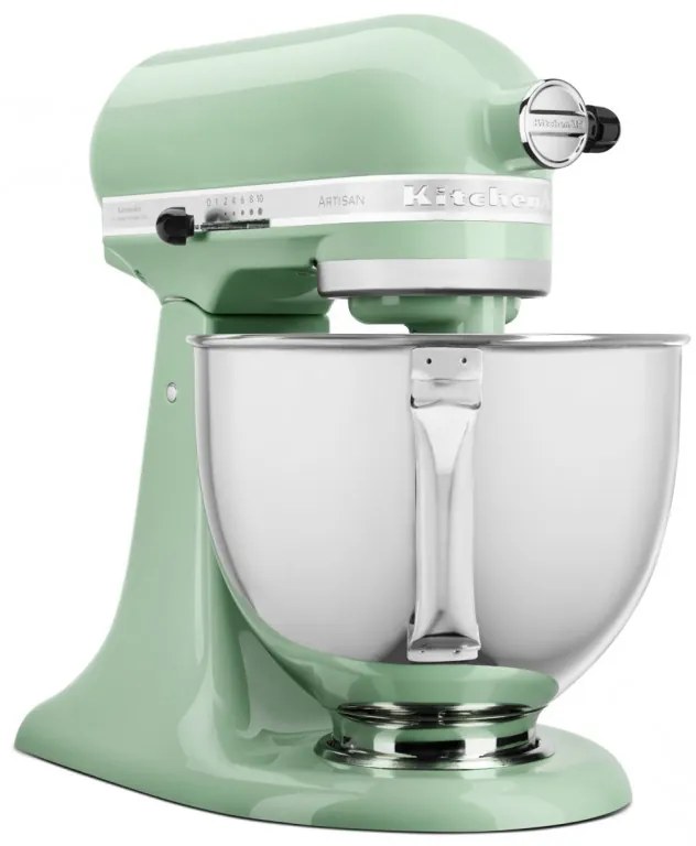 Mixer planetar KitchenAid Artisan Elegance 5KSM125EPT, 300W, 4.8 l, Actionare directa, 10 viteze, Verde deschis