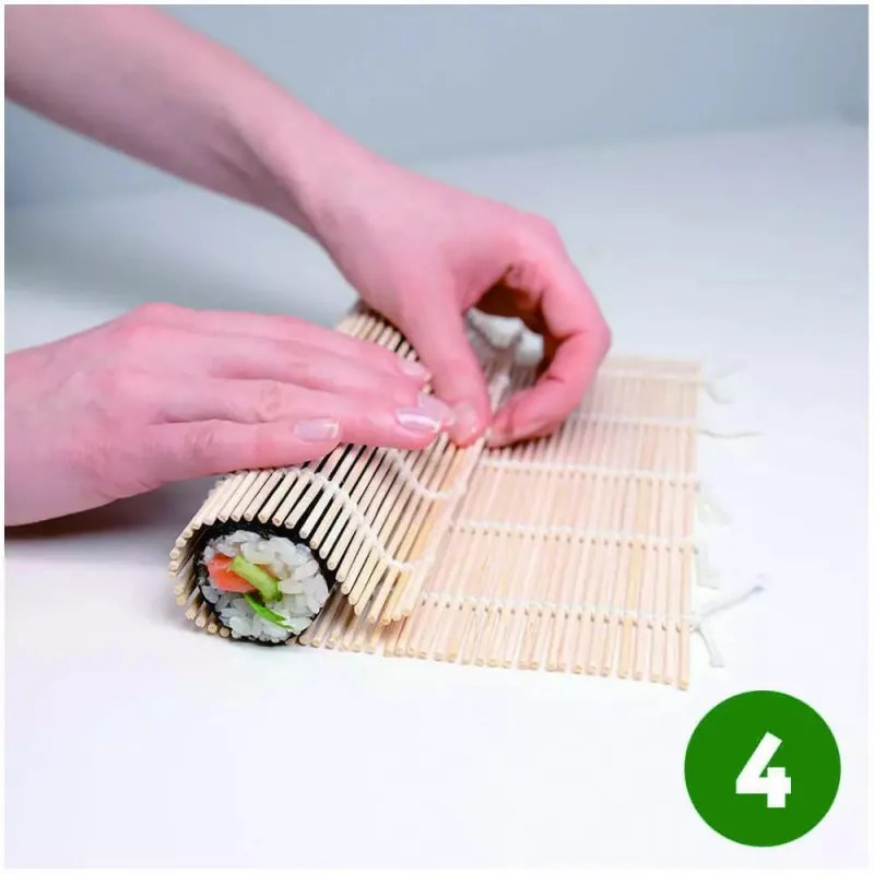 Set sushi Kinghoff KH 1704, 11 piese., bambus 100%, fara BPA, Maro