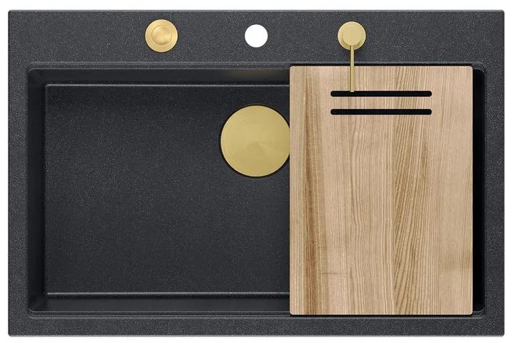 Chiuveta din granit MARC 110 WORKSTATION negru metalic