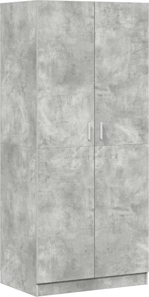 vidaXL Șifonier, gri beton, 80x52x180 cm, lemn prelucrat