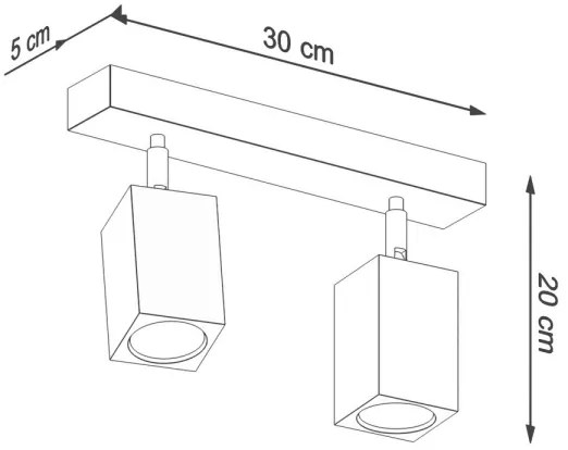 Spot KEKE 2xGU10/40W/230V stejar Sollux SL.1036