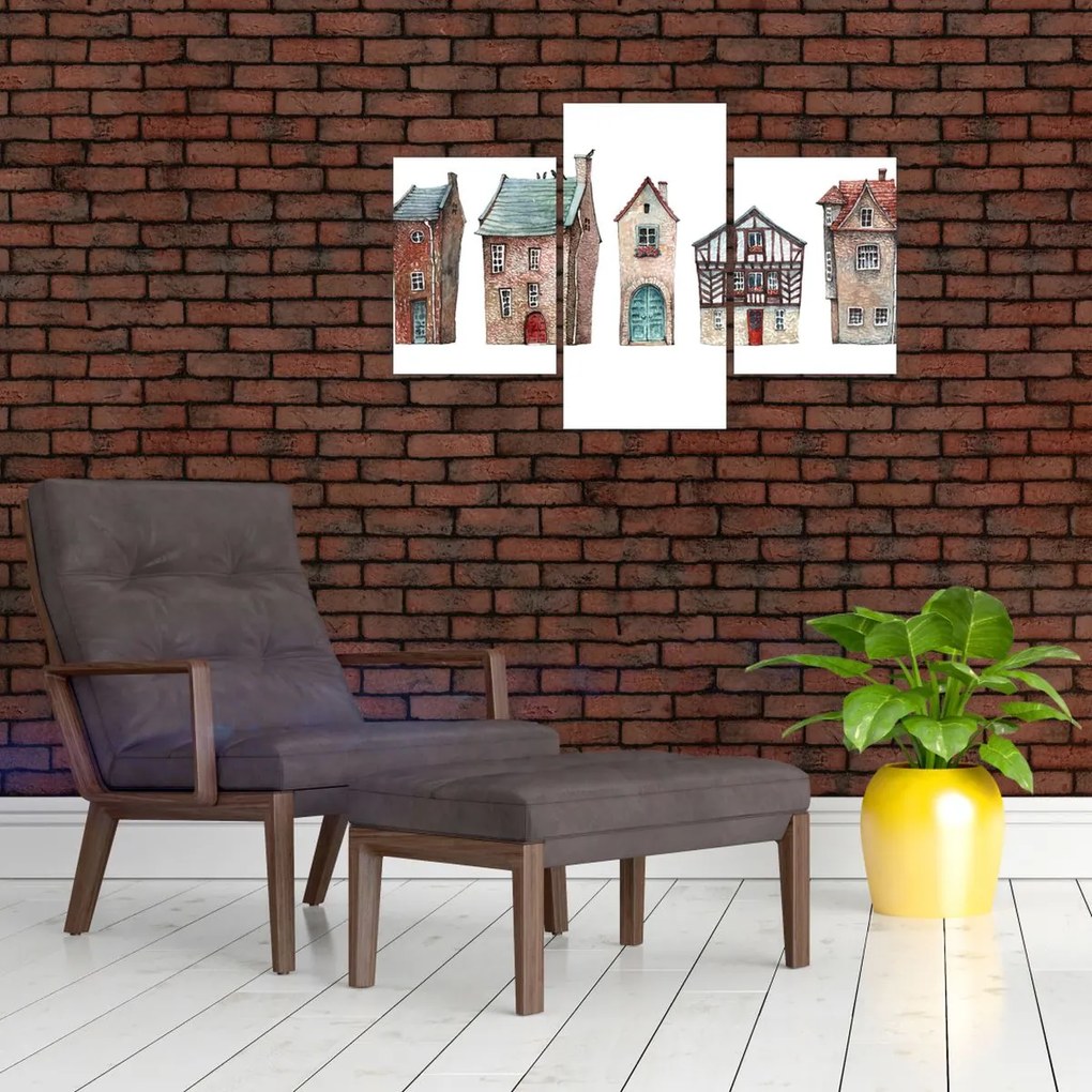 Tablou - Case în acuarelă (90x60 cm)