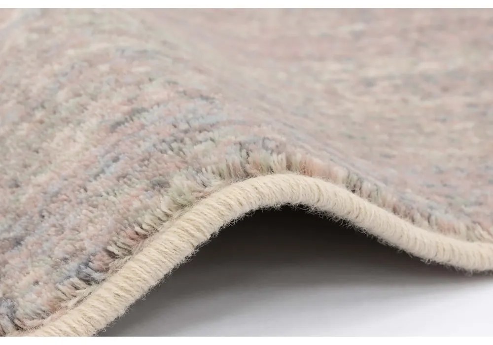 Covor roz/gri din lână 133x180 cm Calvi rose – Agnella