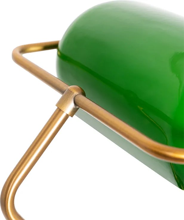 Lampă de podea inteligentă Banker bronz cu sticlă verde incl. WiFi A60