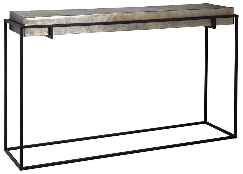 Masa consola Calloway, Aluminiu Fier, Maro Negru, 83x139x37 cm