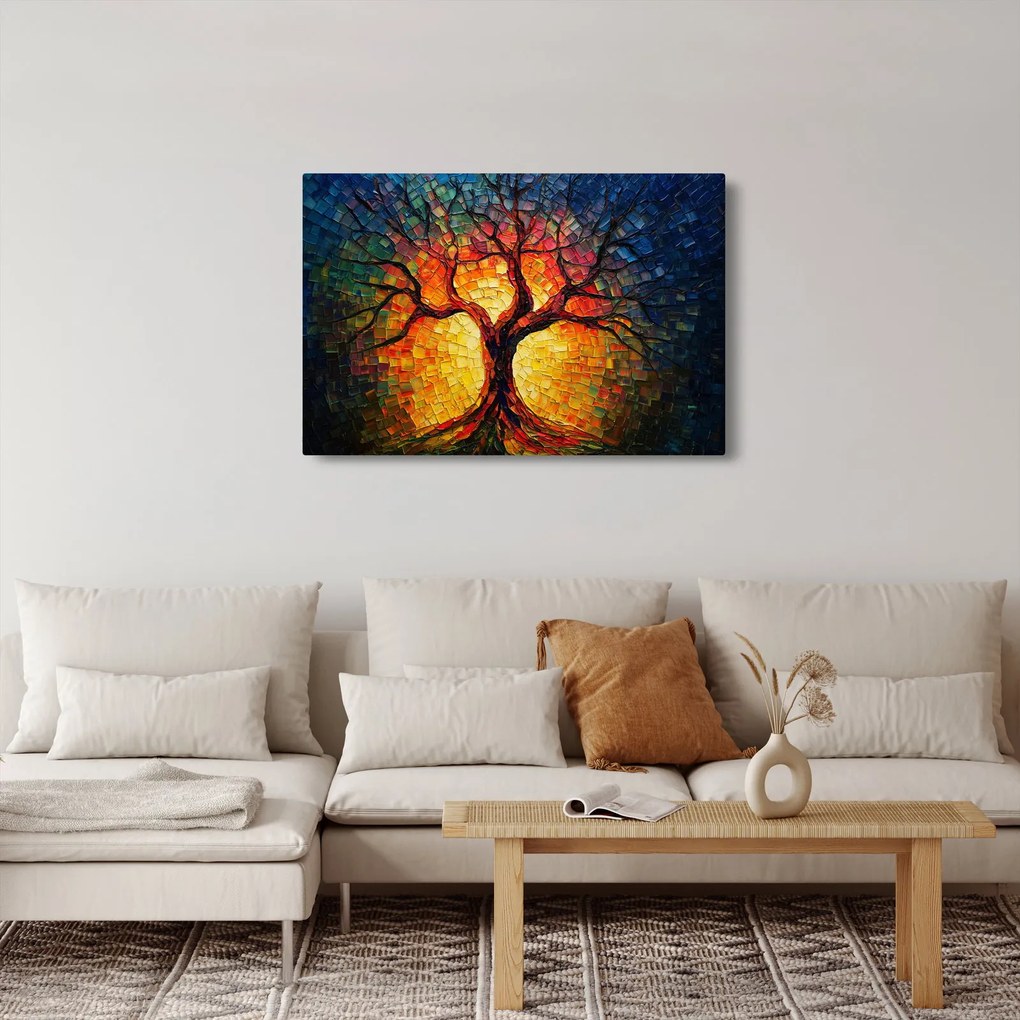 Tablou - Arborele vieții în mozaic (90x60 cm)