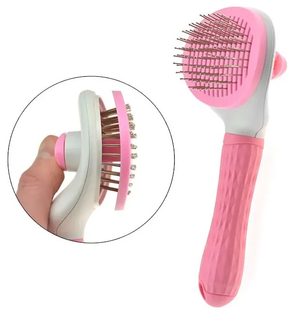 Perie inovatoare  pentru pieptanat blana PETBRUSHY - roz