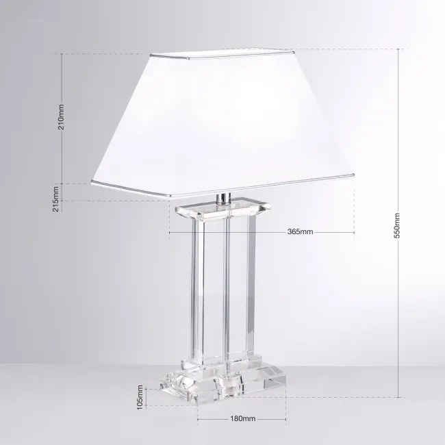 Veioza, lampa de masa design LUX VERONIQUE, crom/ abajur alb