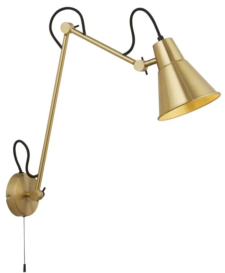 Aplica de perete cu brat articulat Swing alama