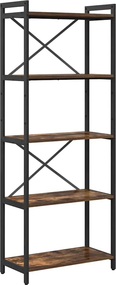 vidaXL Raft pentru cărți Stejar fumuriu 60 x 30 x 155 cm Lemn compozit