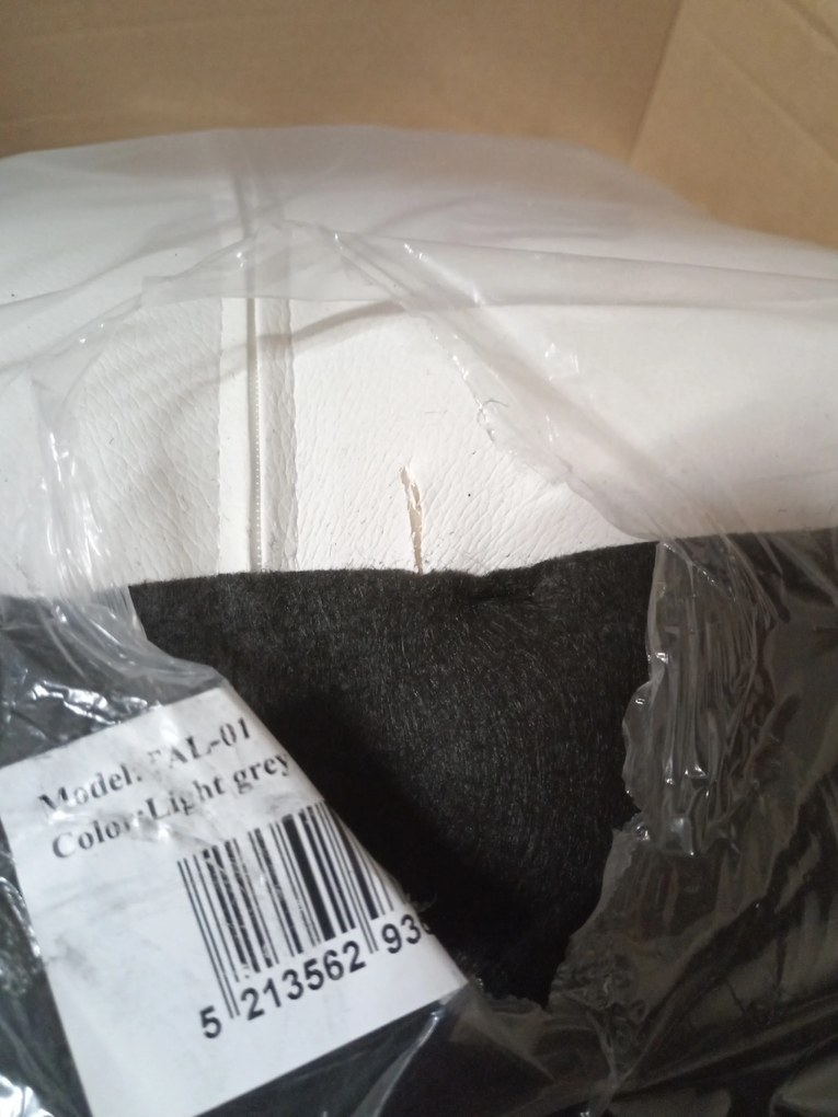 OFERTA Scaun de birou alb-gri AVOLA din piele ecologica II. calitate