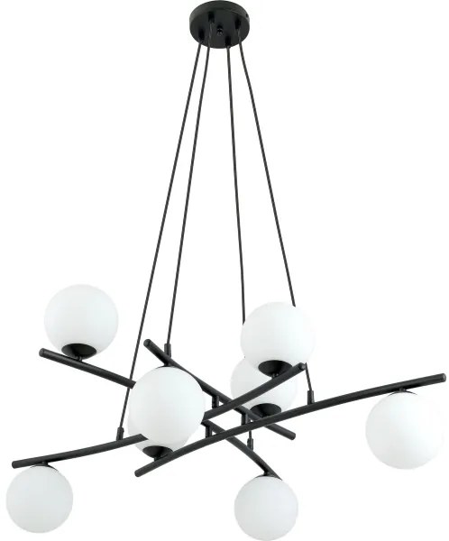 Lustră pe cablu ESSA 8xE14/10W/230V negru/alb