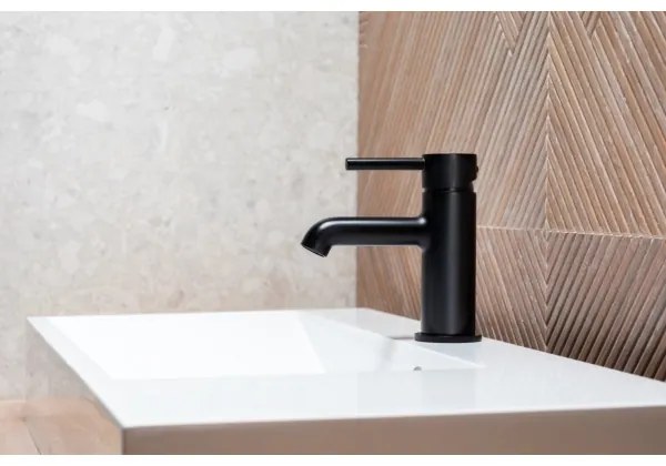 Baterie de lavoar + ventil KFA Armatura 5032-815-81 MOZA 15,2 cm negru mat