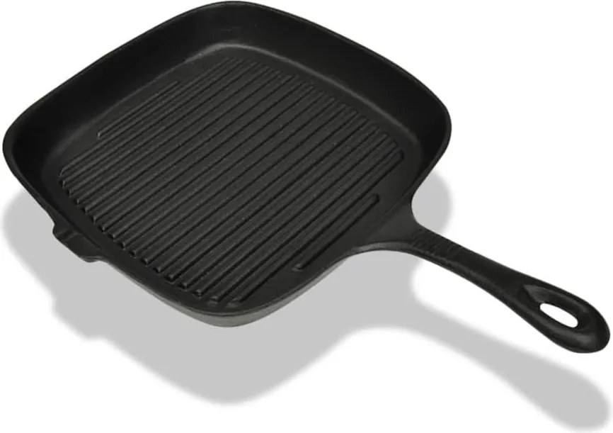 vidaXL Tigaie grill fontă, 24 x 23 cm.